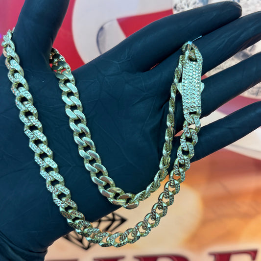 9mm 10K Yellow Gold  18Inch Monaco Diamond Cut Chain Approx. 22.4grams