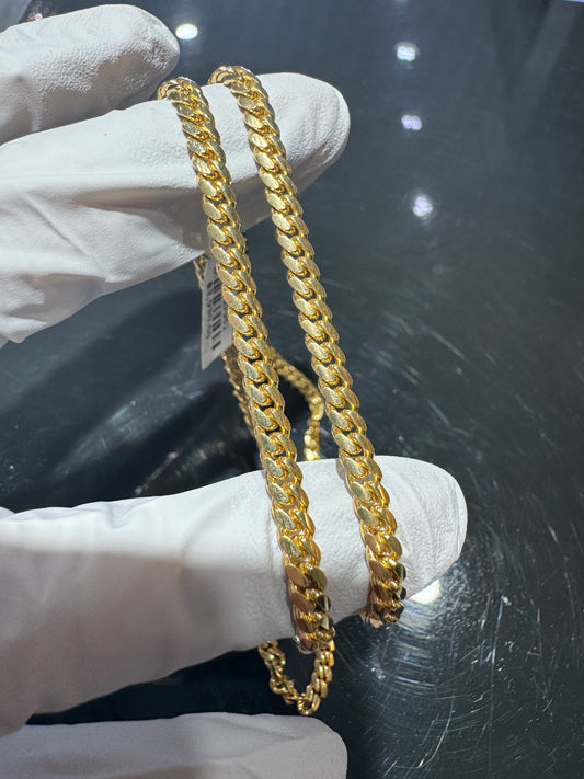 10k Solid Gold 4mm 20inch Solid Cuban Chain