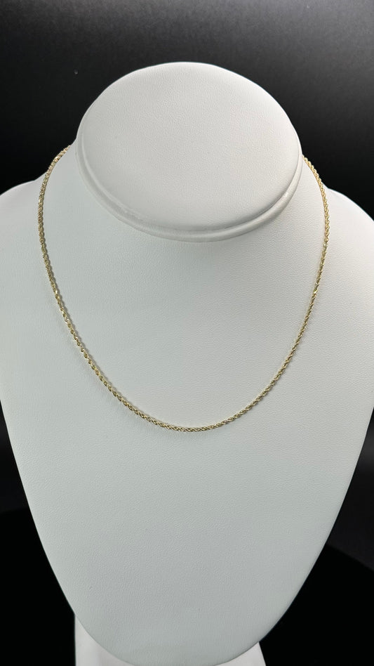 1.5mm 10k solid gold chain 16inch