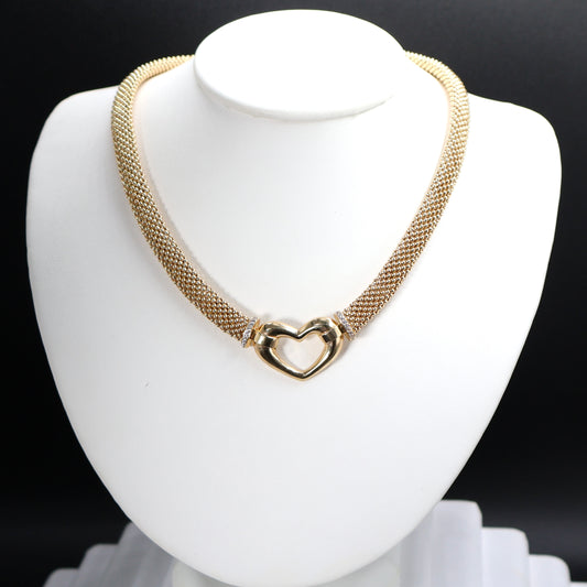 10K Gold 17.5In Heart Neck Cz 27Grams
