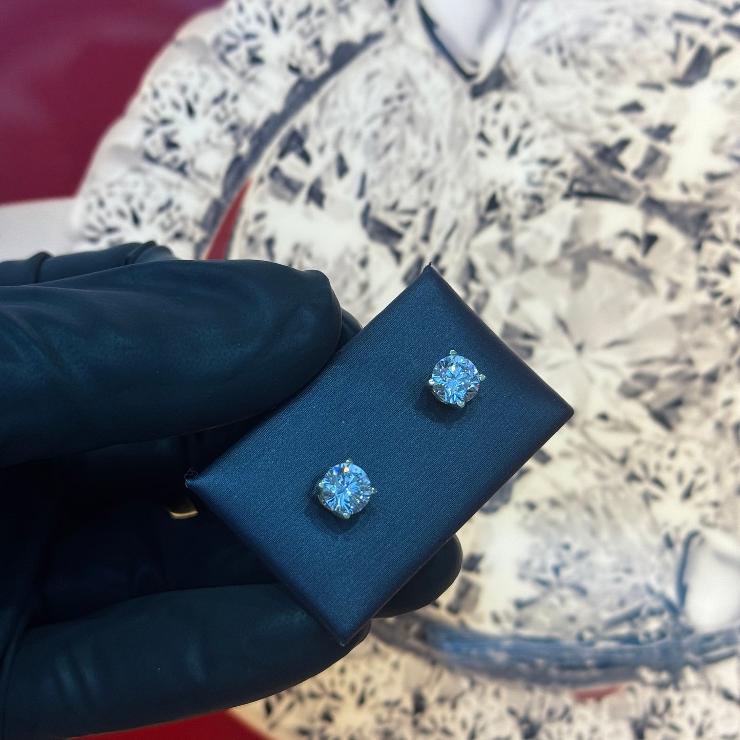 10K White Gold 2CTW Lab Grown Diamond Round Studs