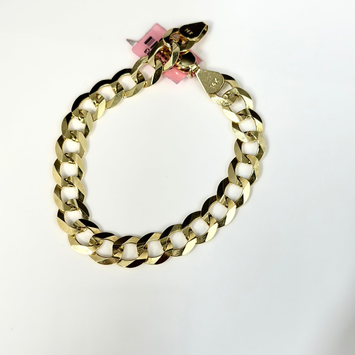 14K Gold 9.5mm Approx. 8-Inch S Curb Link bracelet