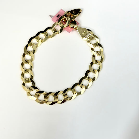 14K Gold 9.5mm Approx. 8-Inch S Curb Link bracelet