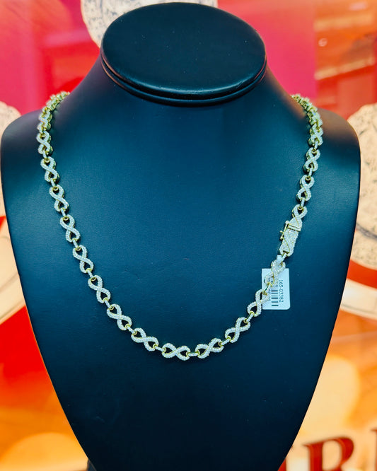 10K Gold 6.5mm 22-Inch 6.45Ctw Diamond Infinity Necklace