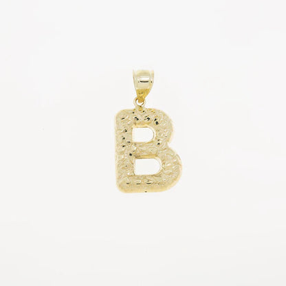 10K GOLD UNISEX NUGGET INITIAL PENDANTS  A to Z