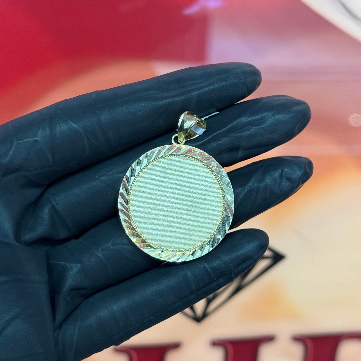 10K Yellow Gold 1Inch Memory Round 4.7Grams