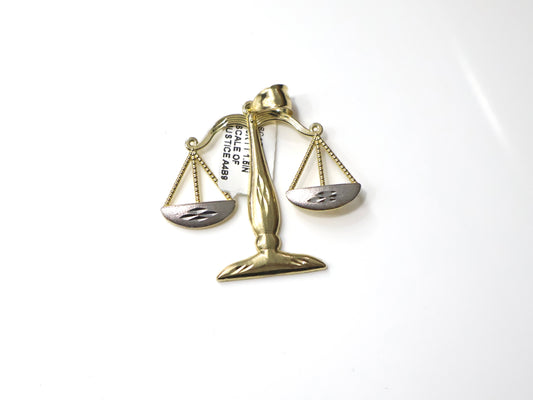10K Gold Approx 1.5Inch Scale Of Justice