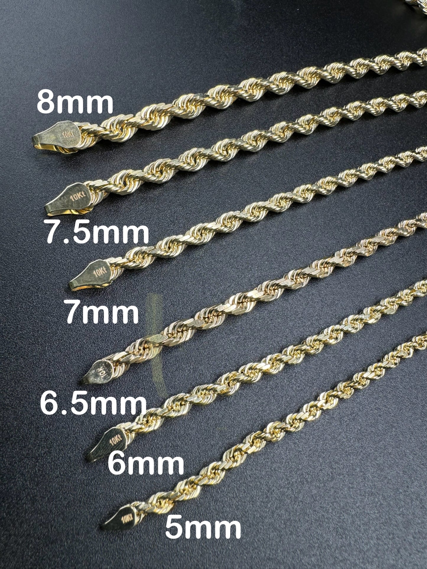 8mm solid rope chain
