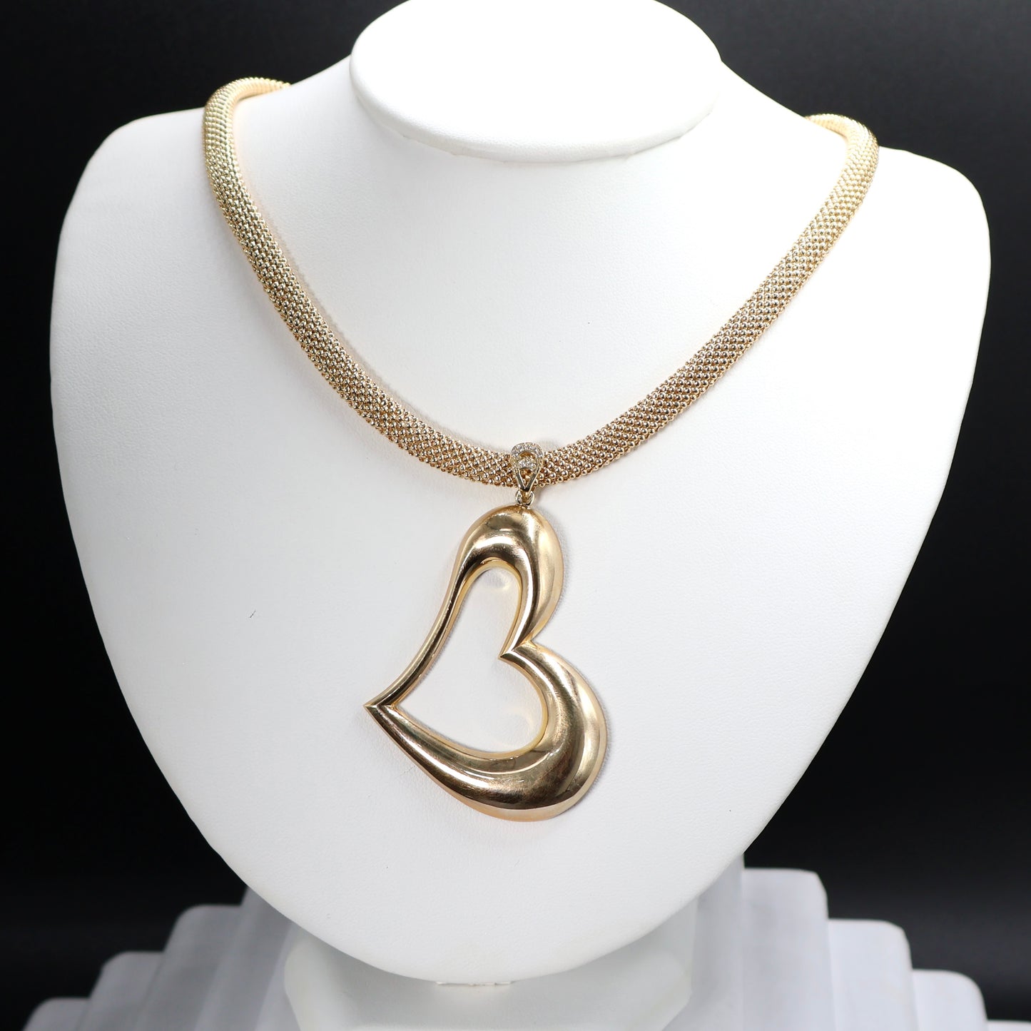 10K Gold 18Inch Heart Necklace