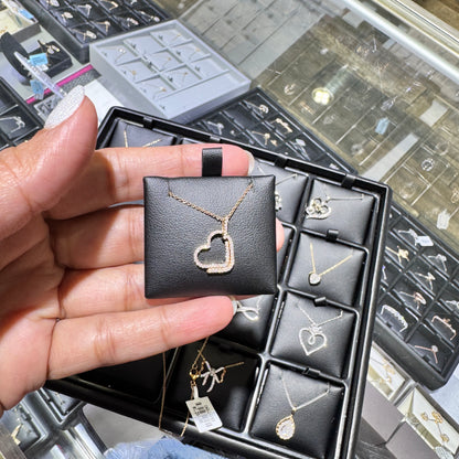 10K Gold 0.16Ctw Diamond Heart Pendant With Chain