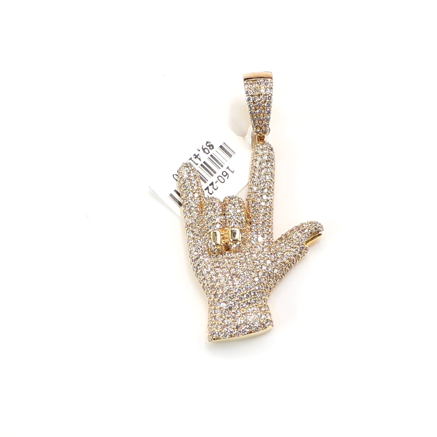 10K Gold 3.39Ctw Diamond Hiphop Yo Hand Pendant