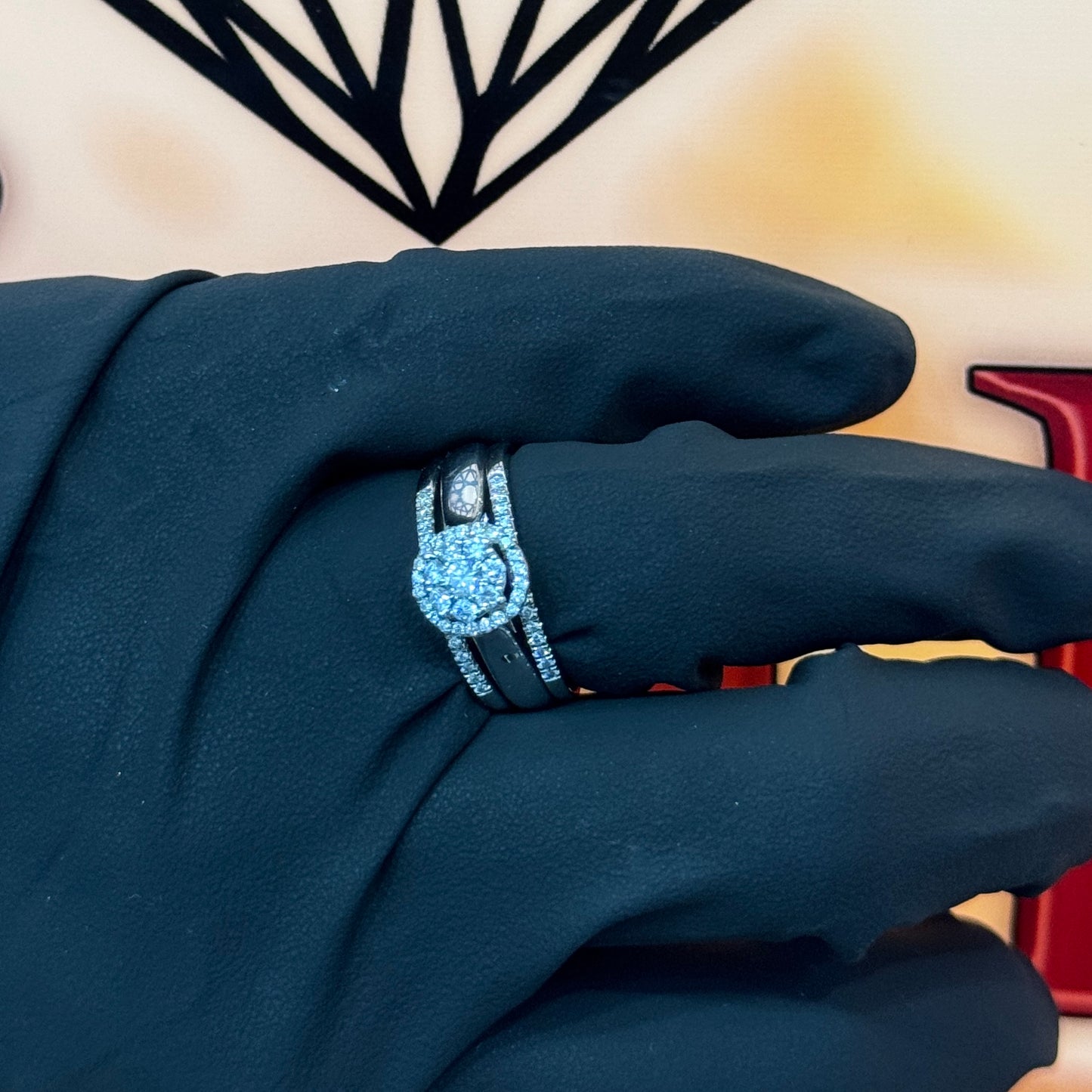 10K White 0.50Ctw Diamond Bridal set