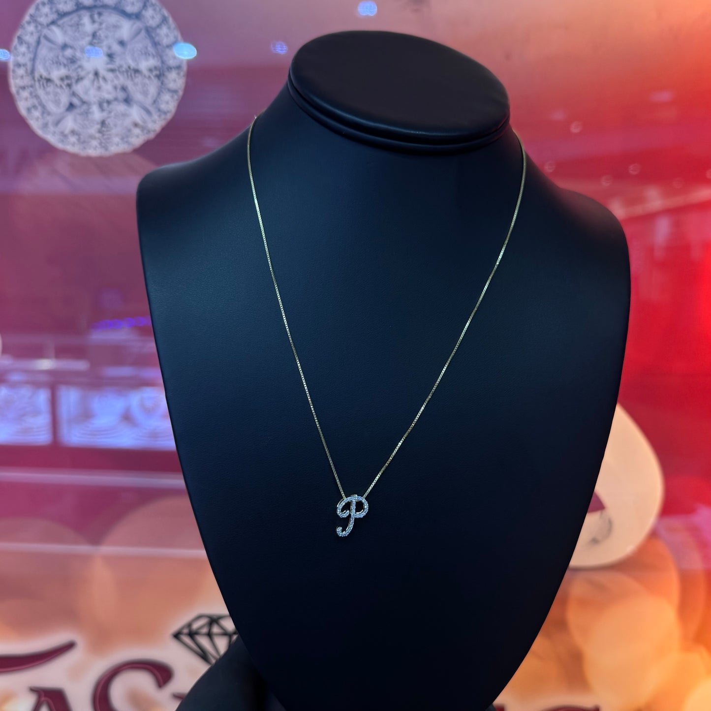 10Ky Gold 0.16Ctw Diamond Initial P Pendant With Chain