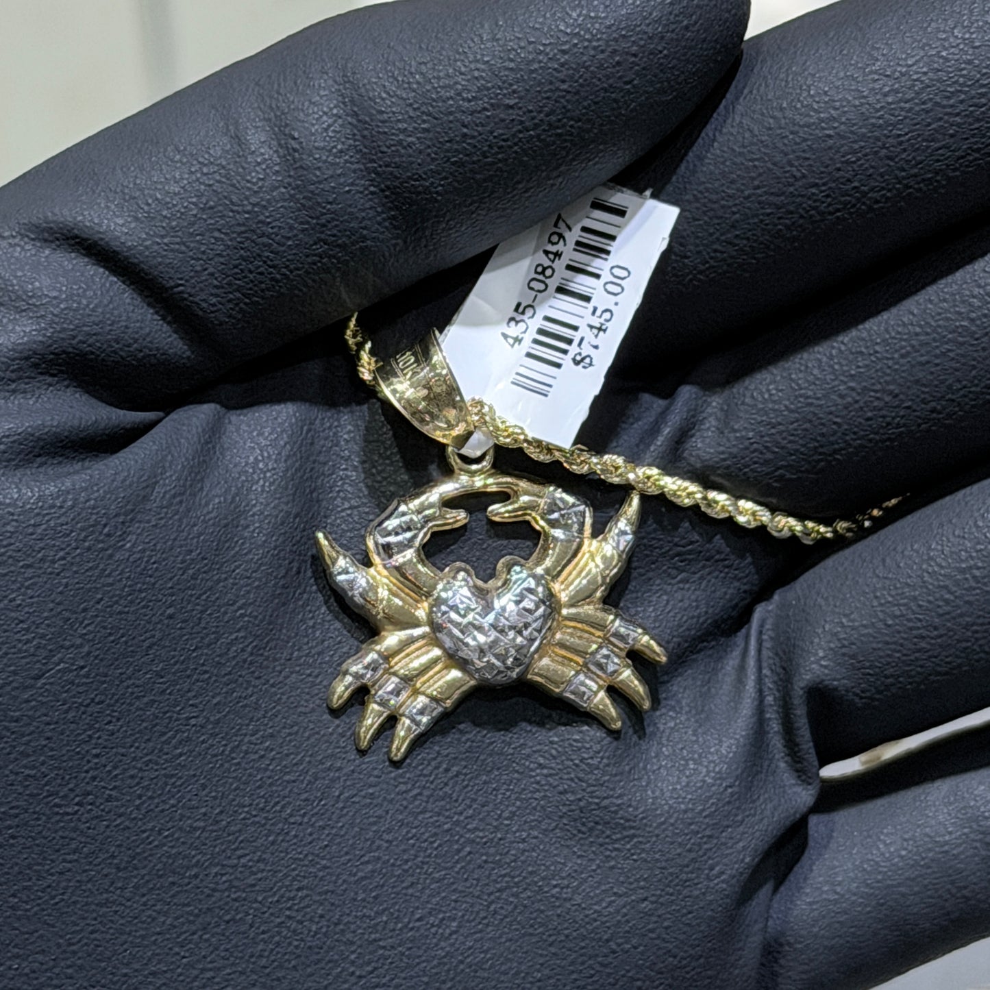 10K Gold Approx. 1-Inch Crab Pendant