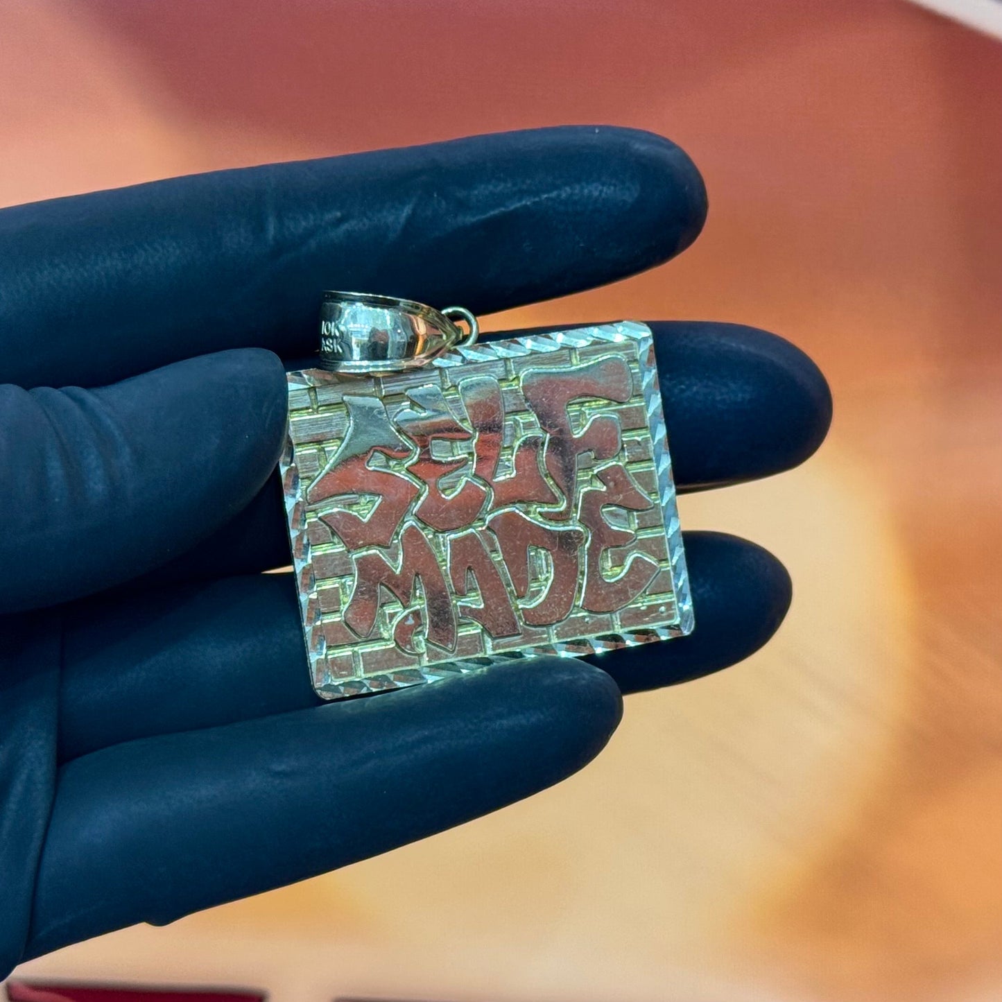 10K Yellow Gold 1Inch Self Made Plate Approx. 7.6Grams