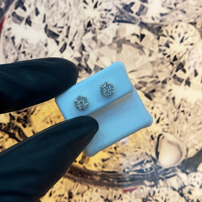 14K Gold 0.50Ctw Diamond Flower Earring