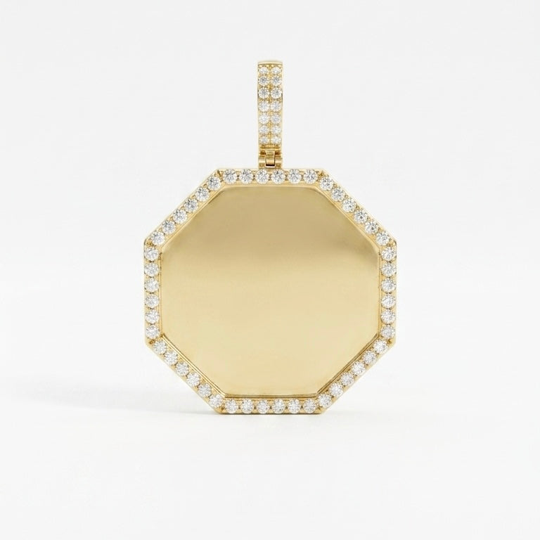 10k Yellow Gold Diamond Memory Pendant