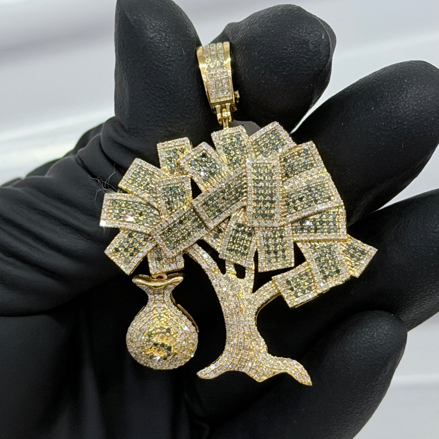 14K Gold 2.00Ct Moneybag Bluewhite Diamond