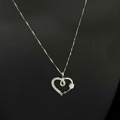 925 Silver 0.10Ctw Dia Heart Pendant