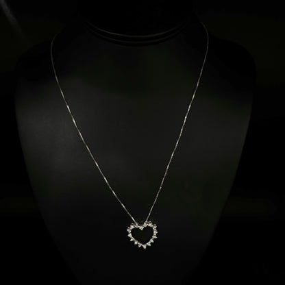 10K White Gold 0.20Ctw Dia Heart Pendant