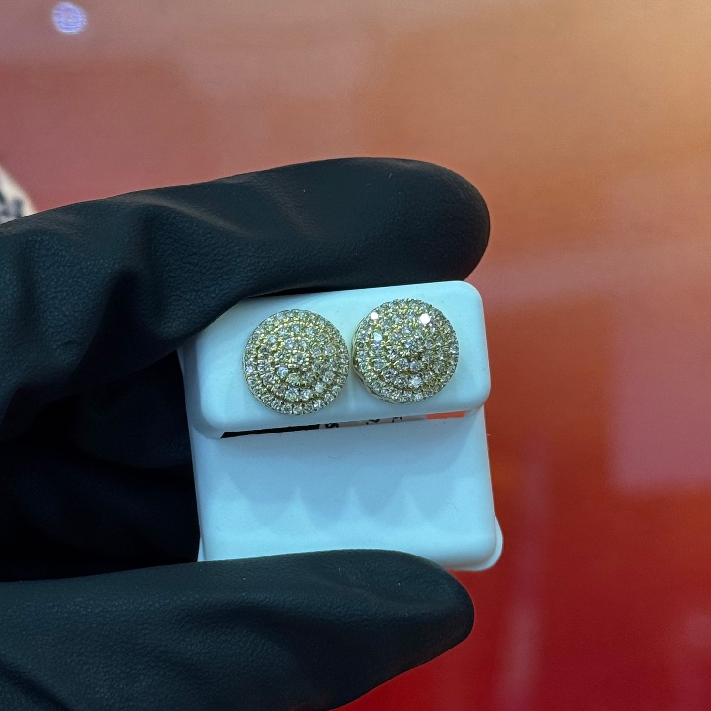 10K Gold 0.94Ctw Diamond Rd Earrings