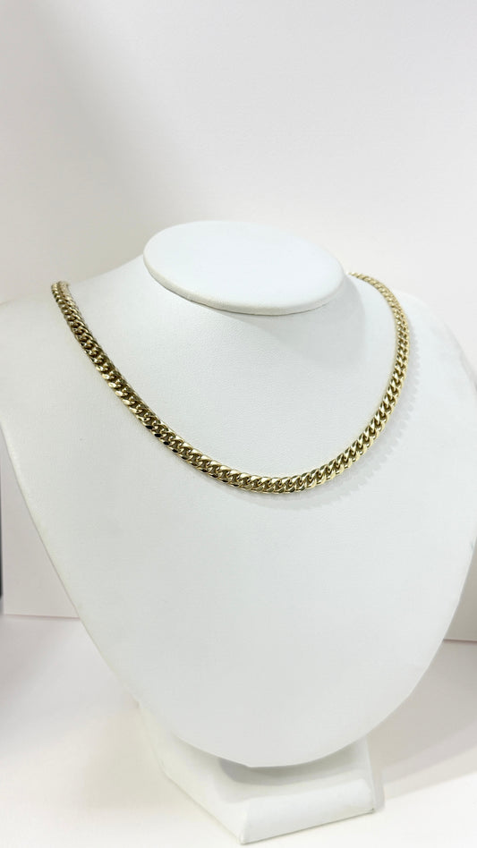 10K Yellow Gold 6mm 18 Inch Hollow Miami Cuban
