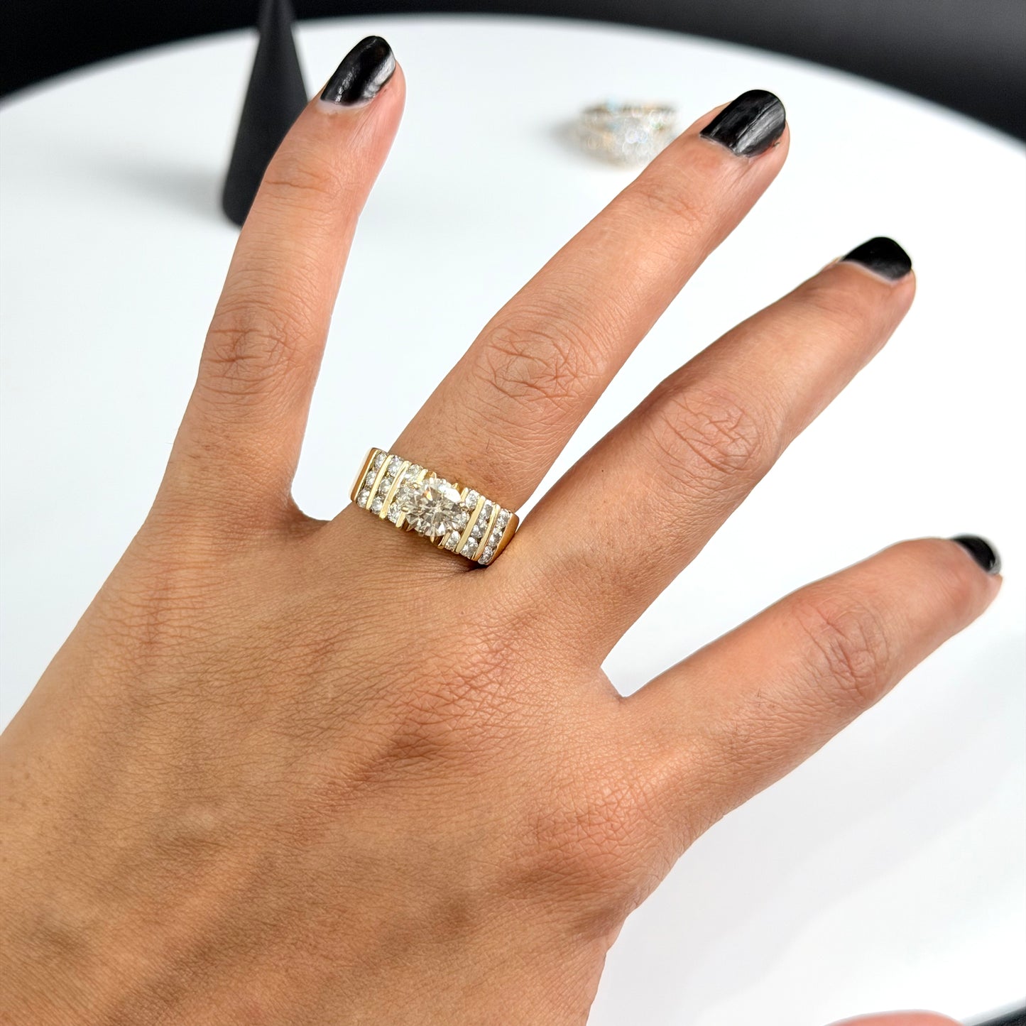 14K Gold 1.75Ctw Diamond 1.20 Center