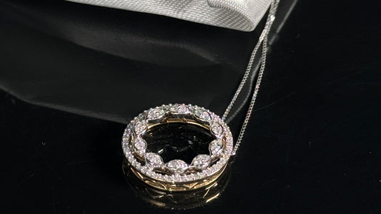 14KTT 0.33CTW DIAMOND PENDANT