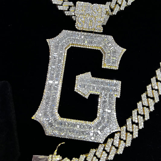 Custom Made "G" Fully ICE-OUT Necklace