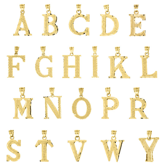 10K GOLD UNISEX INITIAL CHARMS  A to Z