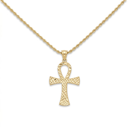 10K Gold Approx. 1-Inch D/C Ankh
