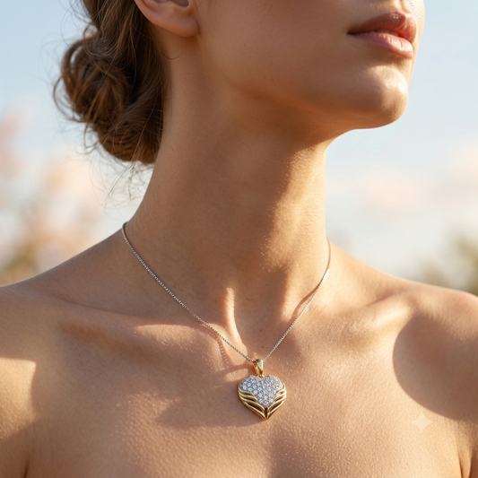 10K Gold 0.75Ctw Lab Diamonds Diamond Heart Pendant