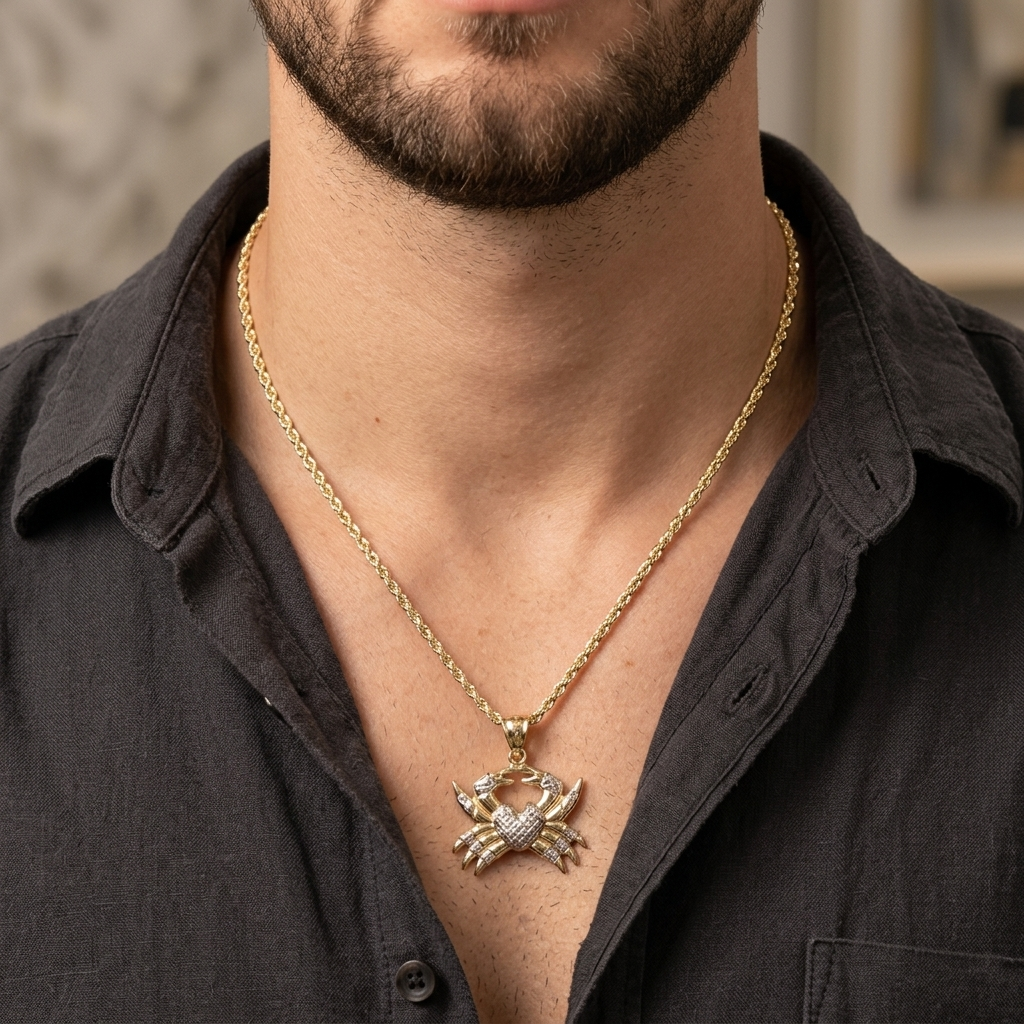 10K Gold Approx. 1-Inch Crab Pendant