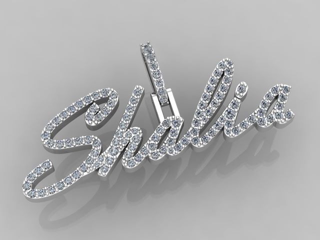 DIAMOND NAME PLATE  - SHALIA