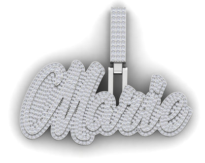 "Marie" 10K White Gold Name Plate