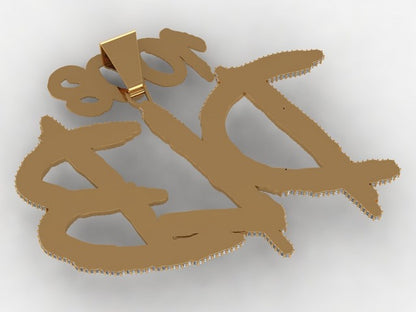 "Dlb" With Bail "1003" Diamond Custom Pendant