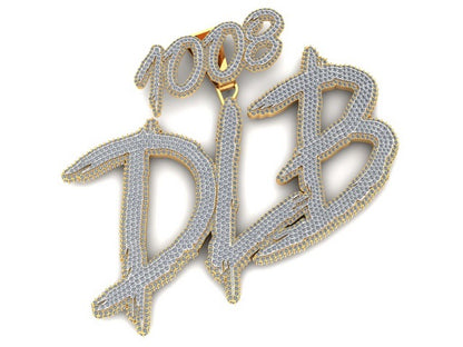 "Dlb" With Bail "1003" Diamond Custom Pendant
