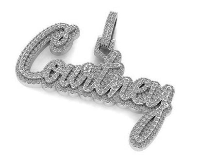 "Courtney" Diamond Name Plate