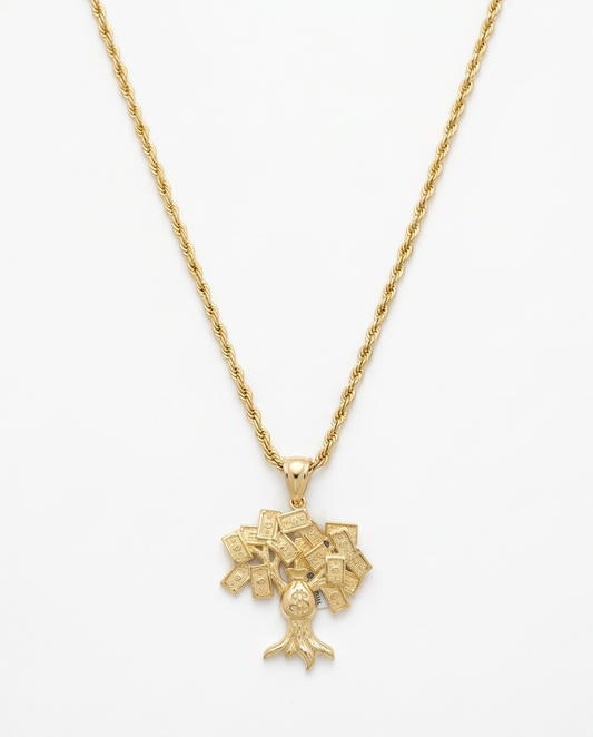 10K Yellow Gold Approx 1.5Inch Moneytree Pendant