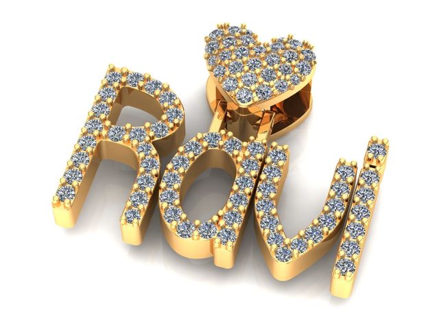 10k gold diamond Name Plate
