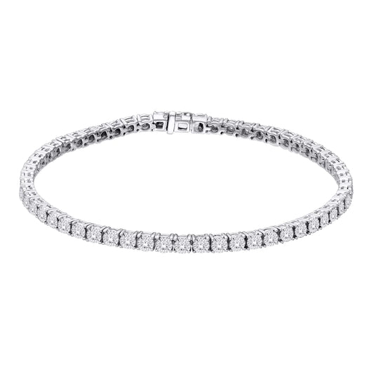 0.25 CTW ROUND DIAMOND BRACELET SILVER 925