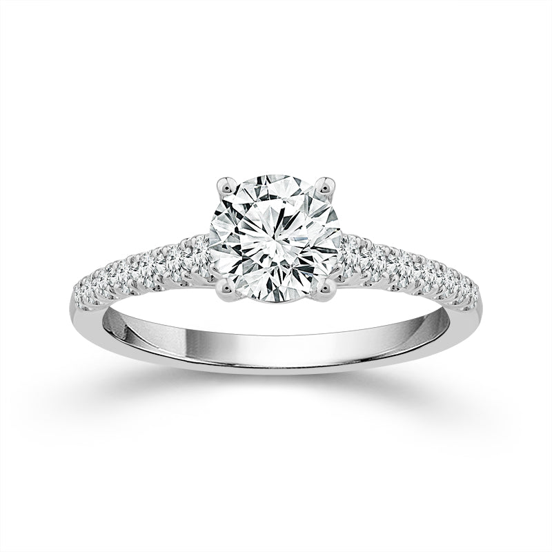 14K White Gold Lab-Grown 1.375 ctw  Round Diamond Ring