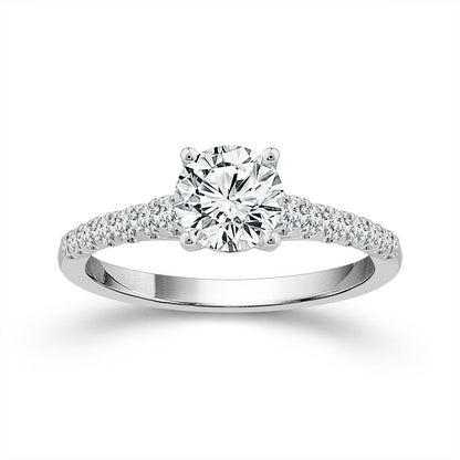 14K White Gold Lab-Grown 1.375 ctw  Round Diamond Ring