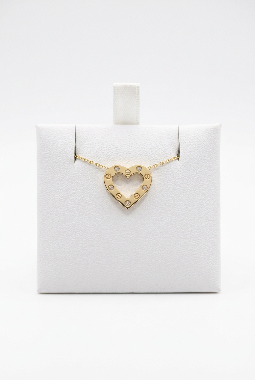 Gold heart necklace product image