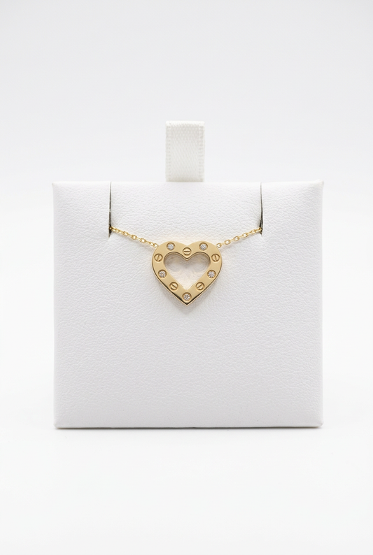 Gold heart necklace product image