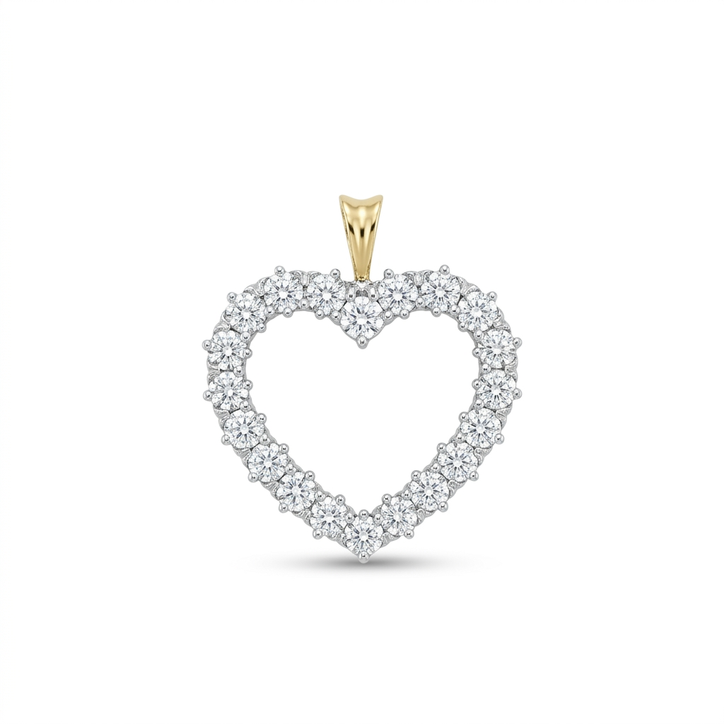 Original heart pendant on a clean white background