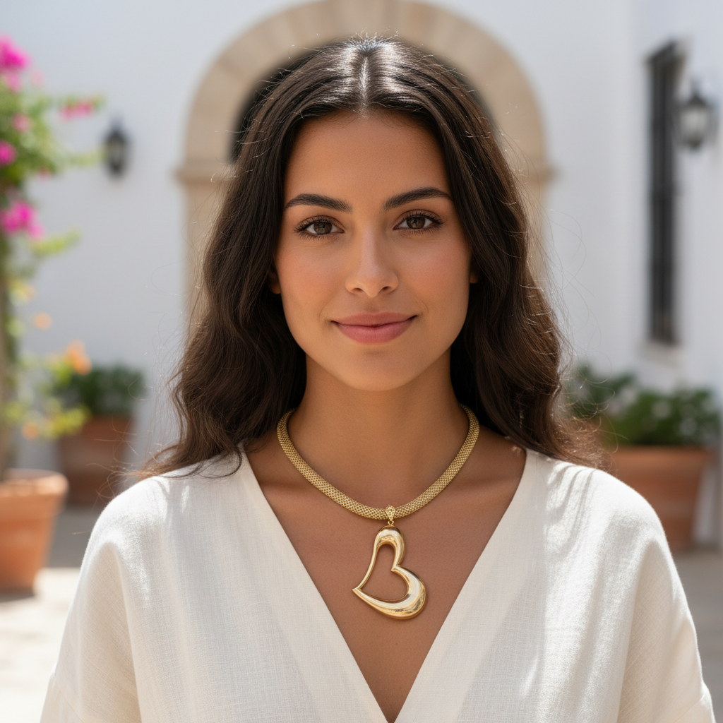 10K Gold 18Inch Heart Necklace