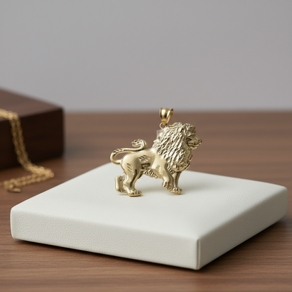 10K Gold Approx. 2Inch Lion Body Pendant 7.7Grams