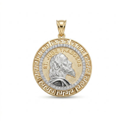14Ktt 0.20Ctw Diamond St. Jude Pendant