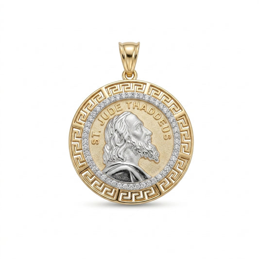 14Ktt 0.20Ctw Diamond St. Jude Pendant